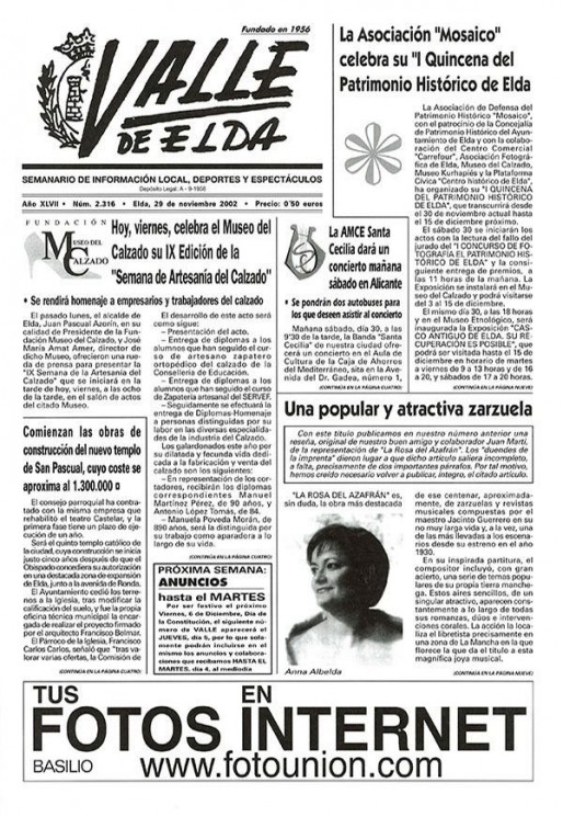 N&uacute;mero 2.316<span>29 noviembre de 2002</span>