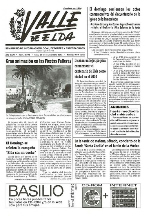 N&uacute;mero 2.306<span>20 de septiembre de 2002</span>