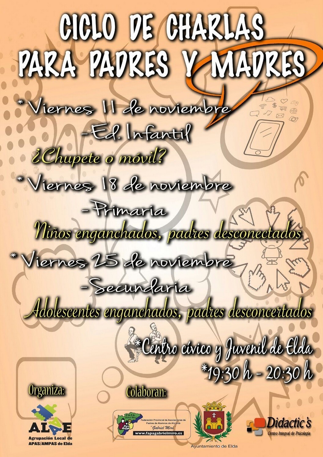 Las AMPAS organizan un ciclo de charlas para padres enfocadas en el uso de las nuevas tecnologías Las AMPAS organizan un ciclo de charlas para padres enfocadas en el uso de las nuevas tecnologías