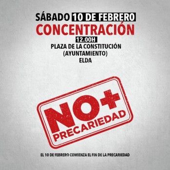 Concentraci&oacute;n de la plataforma No + precariedad el s&aacute;bado en Elda