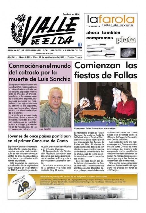 N&uacute;mero 2.699<span>16 de septiembre de 2011</span>