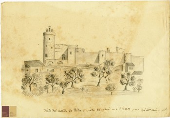 Sale a la luz una ilustraci&oacute;n del Castillo de Elda del siglo XIX que muestra la parte este
