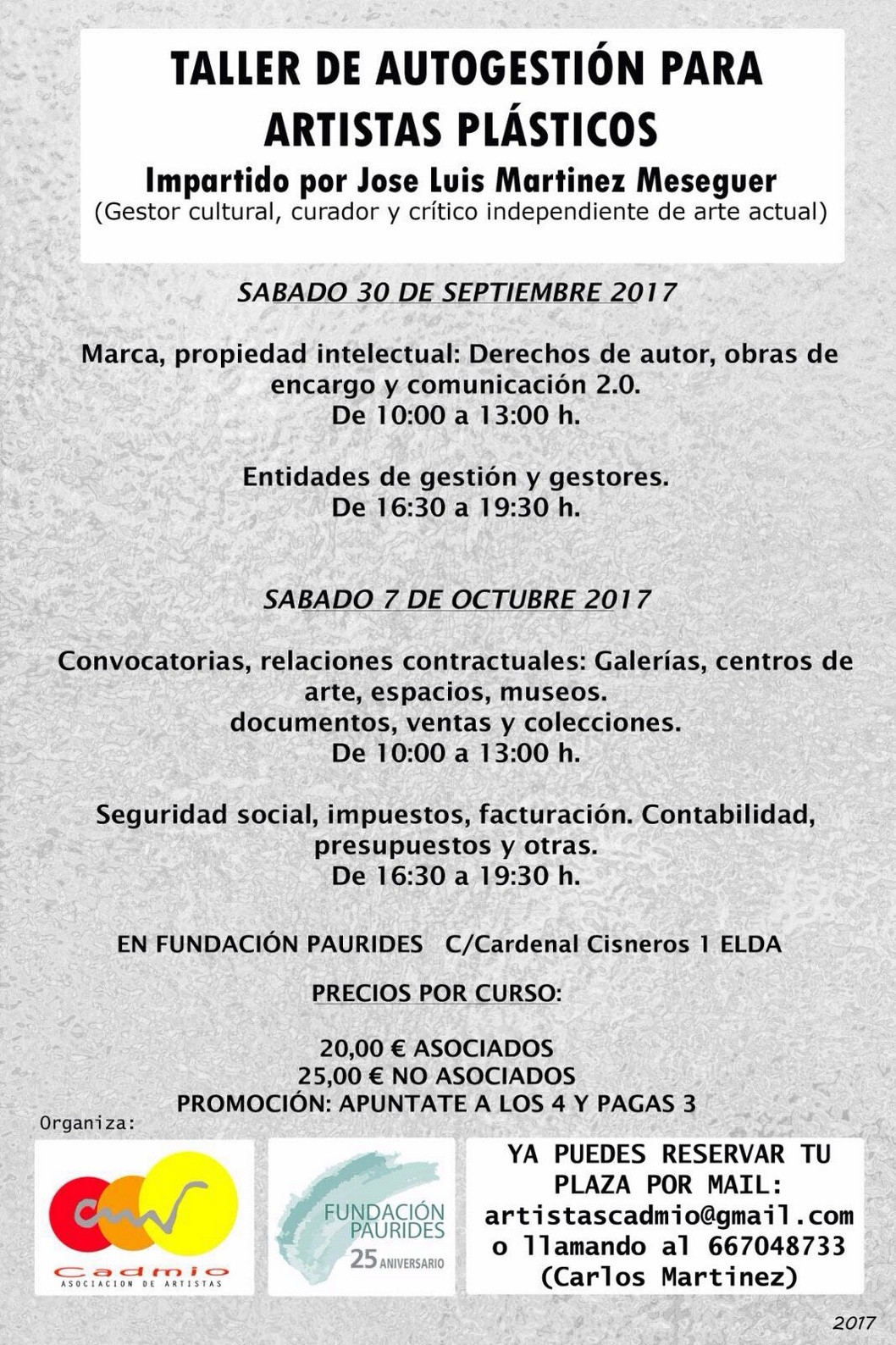 Cadmio organiza una serie de charlas del crítico independiente José Luis Martínez Cadmio organiza una serie de charlas del crítico independiente José Luis Martínez