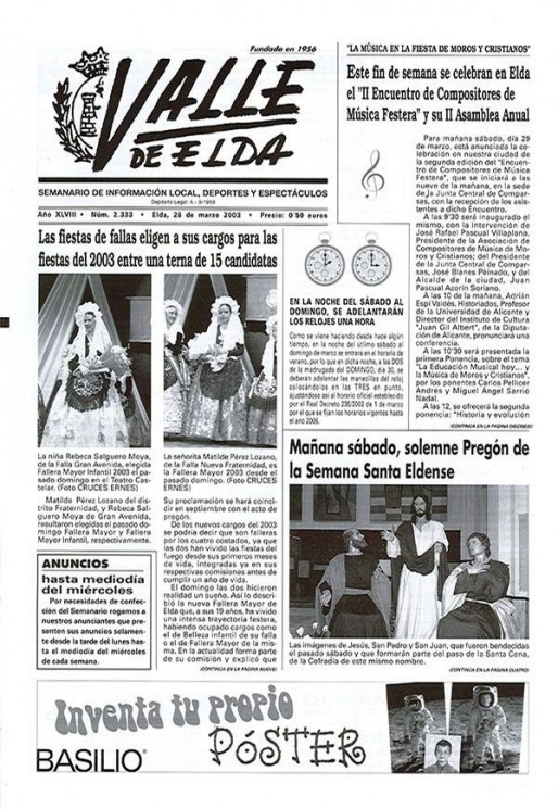 N&uacute;mero 2.333<span>28 de marzo de 2003</span>
