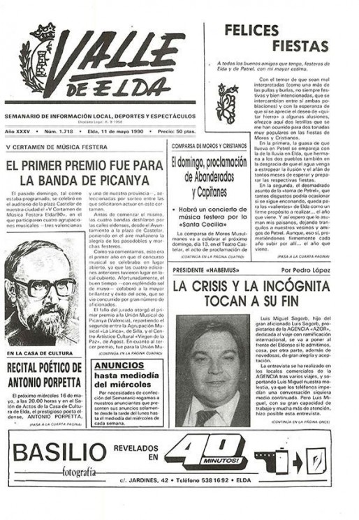 N&uacute;mero 1.718<span>11 de mayo de 1990</span>