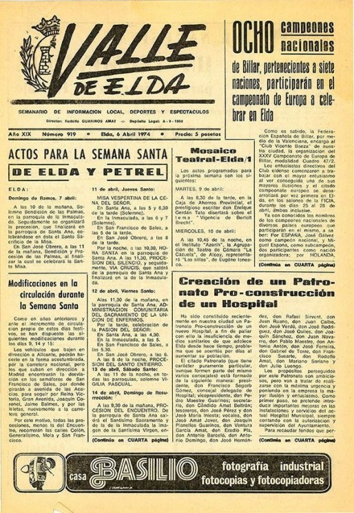 N&uacute;mero 0919<span>6 de abril de 1974</span>