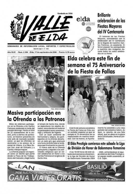 N&uacute;mero 2.394<span>17 de septiembre de 2004</span>