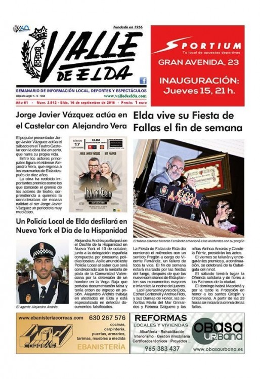 N&uacute;mero 2.912<span>16 de septiembre de 2016</span>