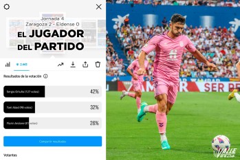 Sergio Ortu&ntilde;o es elegido como el mejor jugador del partido ante el Real Zaragoza