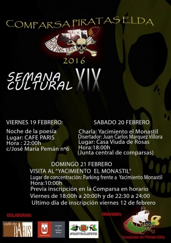 La comparsa Piratas celebrar&aacute; su 19&ordm; semana cultural en febrero
