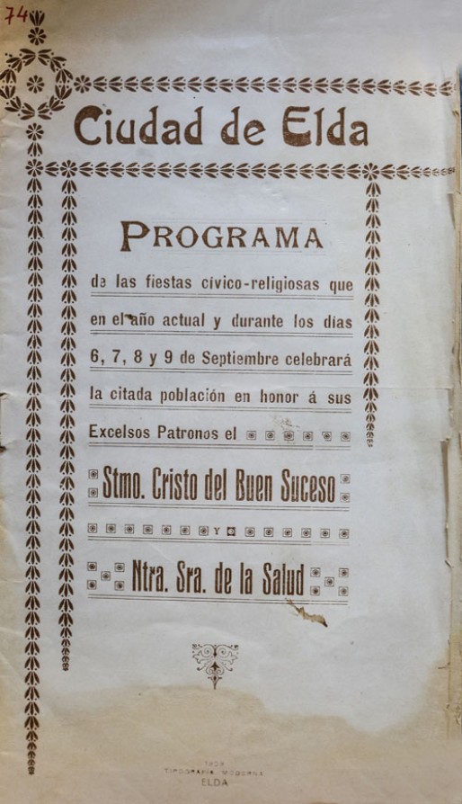 Programa Fiestas Mayores 1909