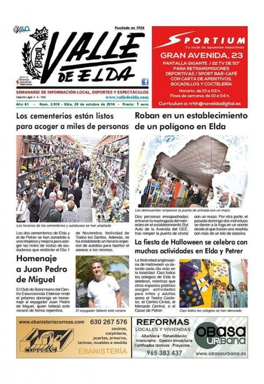 N&uacute;mero 2.918<span>28 de octubre de 2016</span>