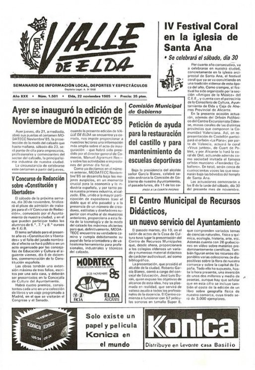 N&uacute;mero 1.501<span>22 de noviembre de 1985</span>