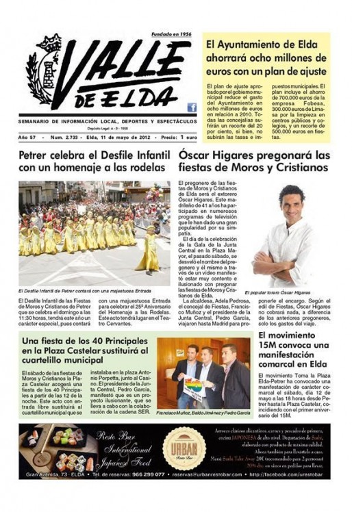 N&uacute;mero 2.733<span>11 de mayo de 2012</span>
