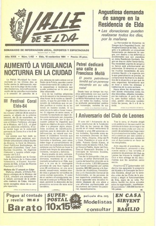 N&uacute;mero 1.452<span>16 de noviembre de 1984</span>