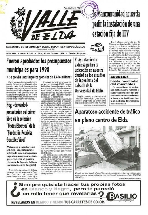 N&uacute;mero 2.090<span>13 de febrero de 1998</span>