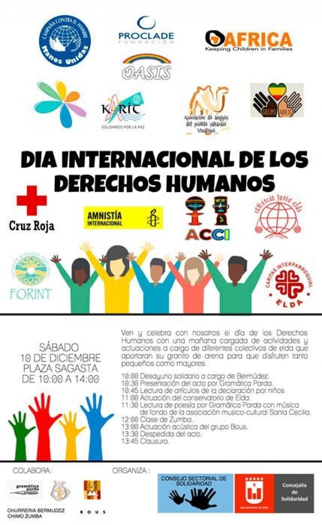 Solidaridad celebrará el Día Internacional de los Derechos Humanos con actividades infantiles en la Plaza Sagasta Solidaridad celebrará el Día Internacional de los Derechos Humanos con actividades infantiles en la Plaza Sagasta