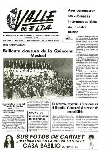 N&uacute;mero 1.600 - 11 de diciembre de 1987