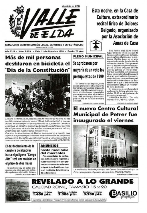 N&uacute;mero 2.129<span>11 de diciembre de 1998</span>