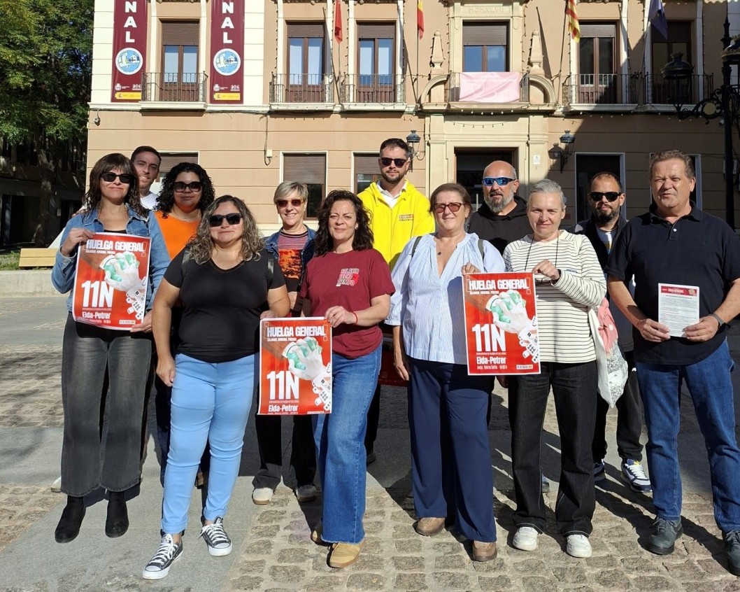 CCOO convoca una manifestaci&oacute;n en Elda y Petrer el 11 de noviembre coincidiendo con la huelga general