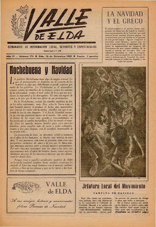 N&uacute;mero 0174<span>26 de diciembre de 1959</span>