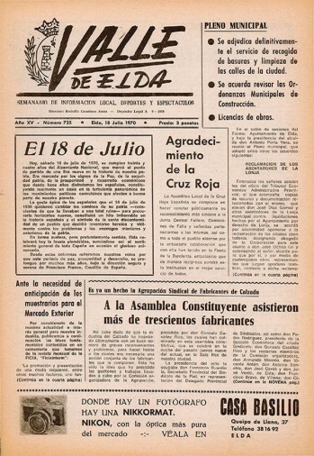 N&uacute;mero 0725 - 18 de julio de 1970