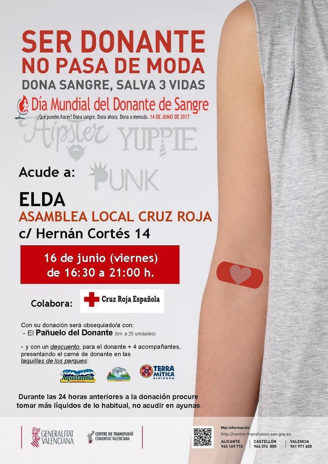 Cruz Roja regala pañuelos para celebrar el Día del Donante Cruz Roja regala pañuelos para celebrar el Día del Donante