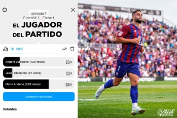 Florin Andone elegido jugador del partido para la afici&oacute;n azulgrana