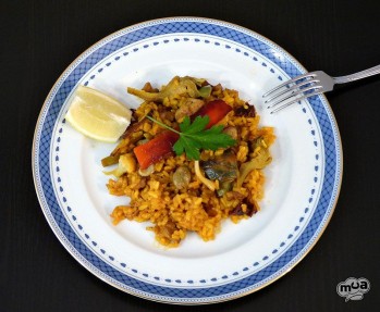 Arroz con magro y verduras