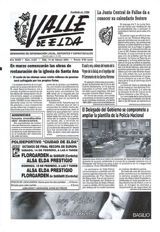 N&uacute;mero 2.327<span>14 de febrero de 2003</span>