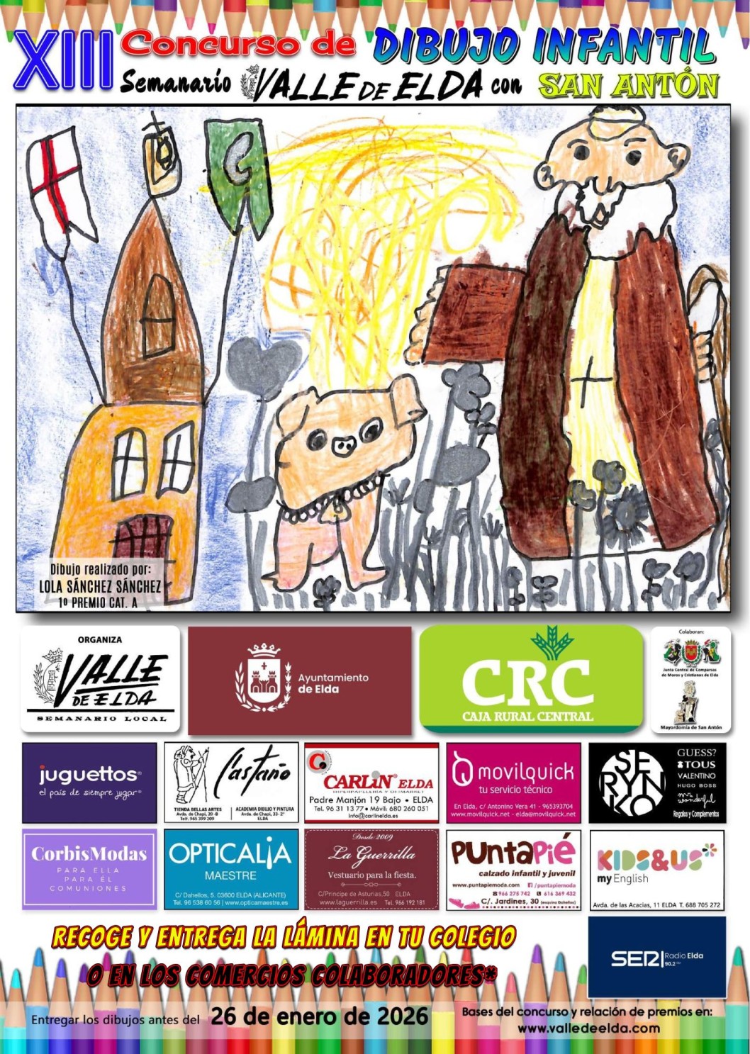 Bases del 13&ordm; Concurso de Dibujo Infantil Semanario Valle de Elda con San Ant&oacute;n
