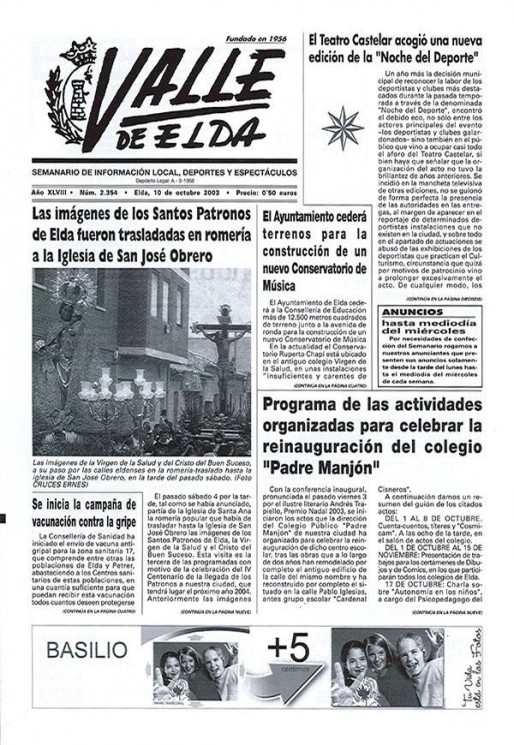 N&uacute;mero 2.354 <span>10 de octubre de 2003</span>