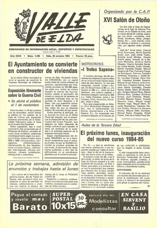 N&uacute;mero 1.449<span>26 de octubre de 1984</span>