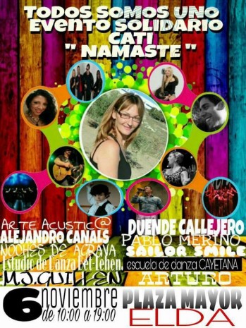  La asociaci&oacute;n Namast&eacute; organiza un acto en la Plaza Mayor a favor de Cati Saborido que padece ELA