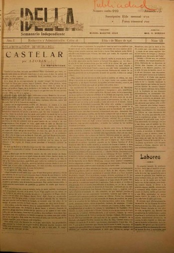 Idella n&ordm; 013 - A&ntilde;o 1926