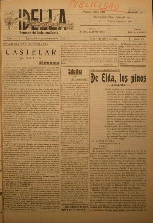Idella n&ordm; 011<span>A&ntilde;o 1926</span>