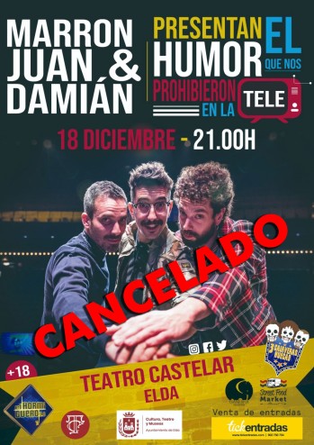 Cancelan la actuaci&oacute;n de Marr&oacute;n, Juan y Dami&aacute;n, guionistas de "El Hormiguero" en Elda por motivos de Salud