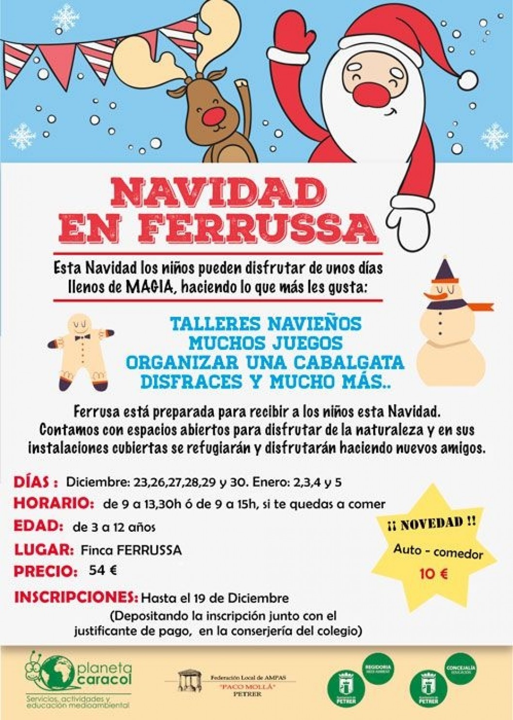 Vuelve la Escuela de Navidad a Ferrusa en Petrer Vuelve la Escuela de Navidad a Ferrusa en Petrer