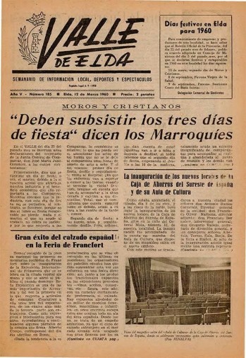 N&uacute;mero 0185 - 12 de marzo de 1960