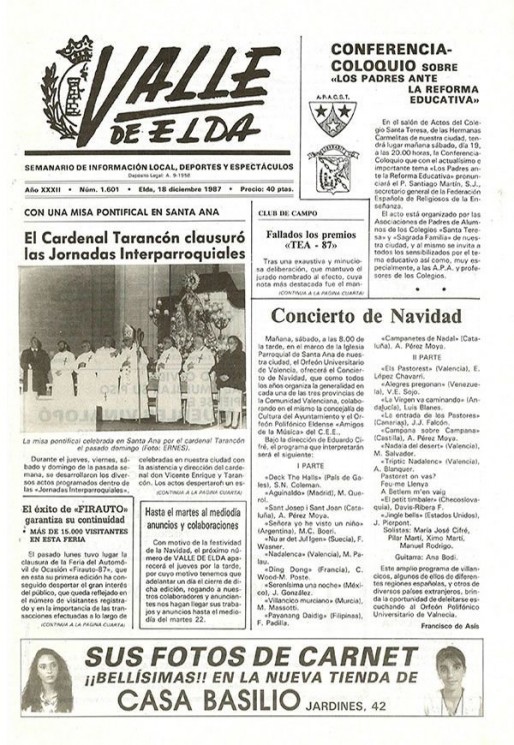 N&uacute;mero 1.601<span>18 de diciembre de 1987</span>