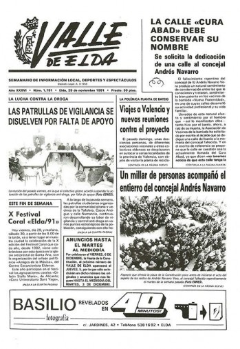 N&uacute;mero 1.791 - 29 de noviembre de 1991