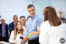 Pedro S&aacute;nchez come en el restaurante Quinta Lacy de Elda