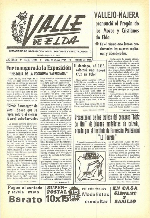 N&uacute;mero 1.429<span>11 de mayo de 1984</span>