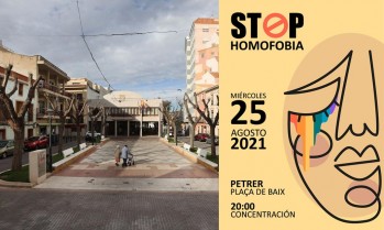 Concentraci&oacute;n en Petrer contra el ataque hom&oacute;fobo a un joven