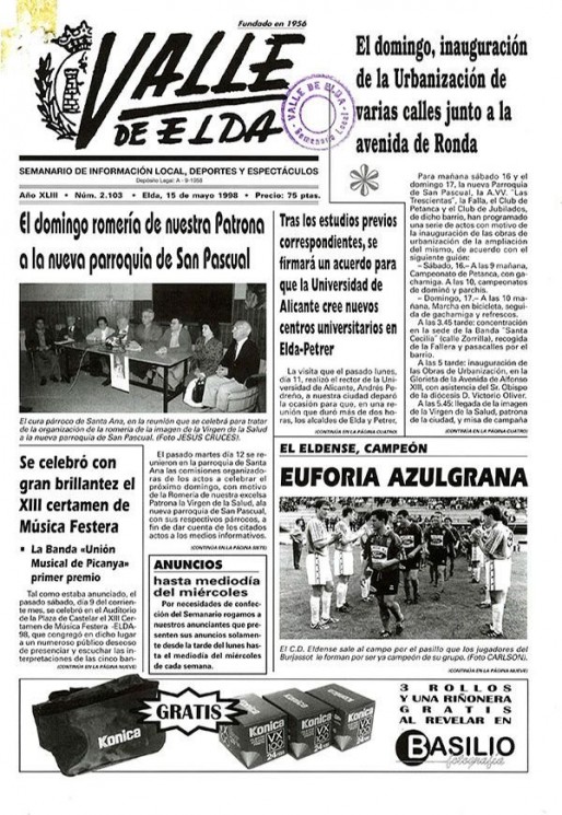 N&uacute;mero 2.103<span>15 de mayo de 1998</span>