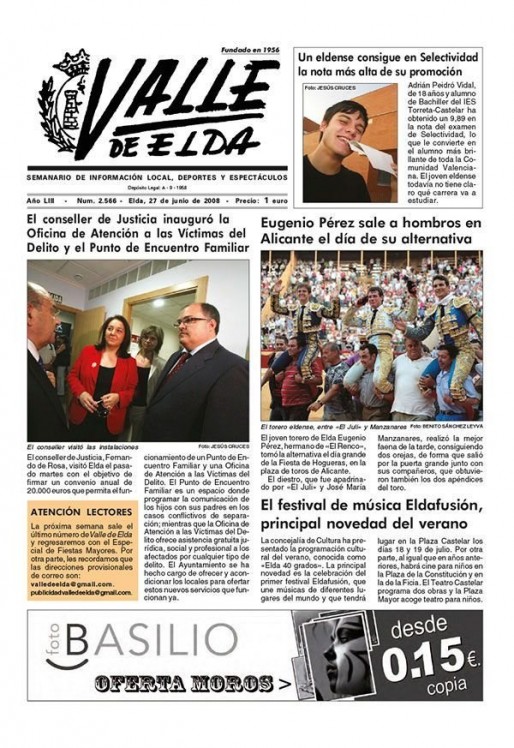N&uacute;mero 2.566<span>27 de junio de 2008</span>