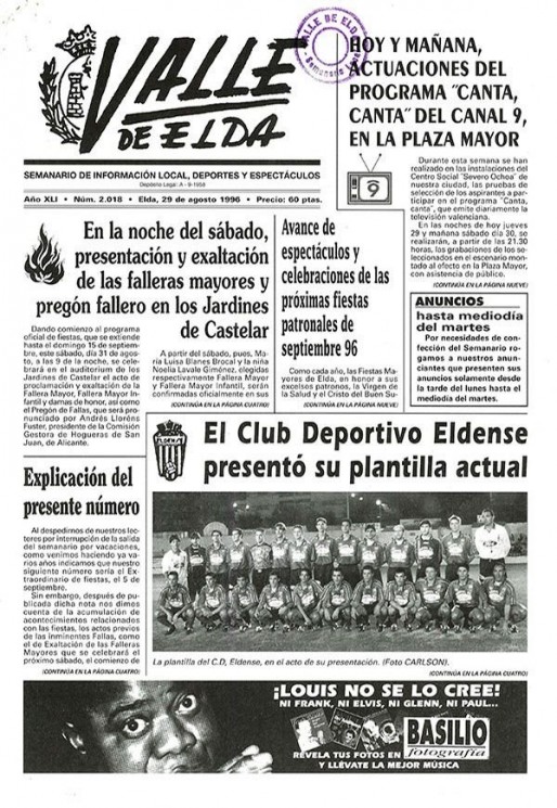 N&uacute;mero 2.018<span>29 de agosto de 1996</span>