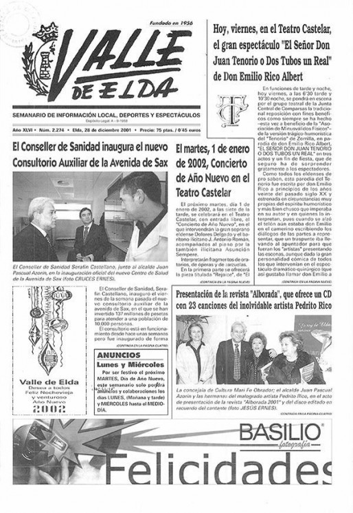 N&uacute;mero 2.274<span>28 de diciembre de 2001</span>