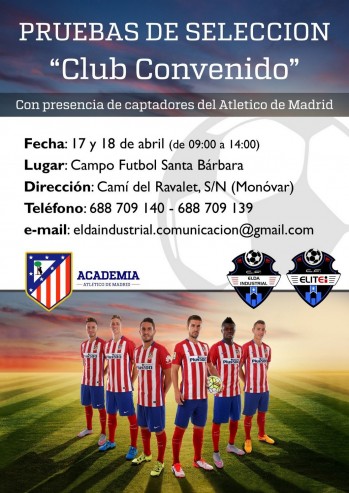El Elda Industrial realiza unas pruebas de selecci&oacute;n con captadores del Atl&eacute;tico de Madrid