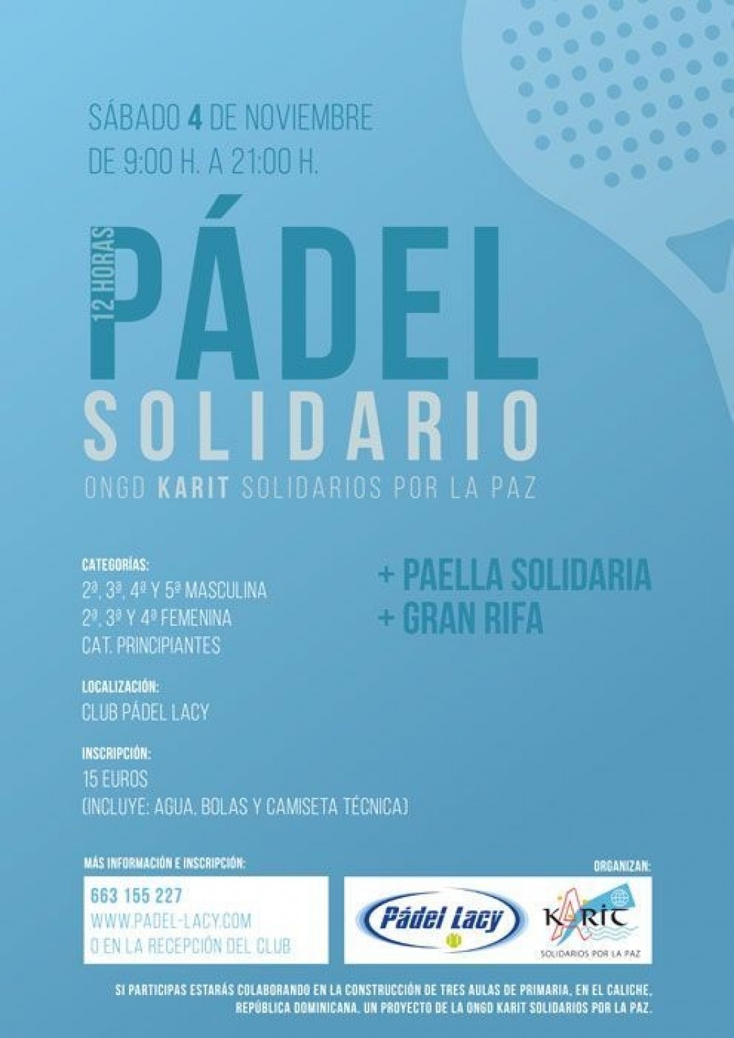 La ONG'D Karit organiza un torneo de padel solidario La ONG'D Karit organiza un torneo de padel solidario